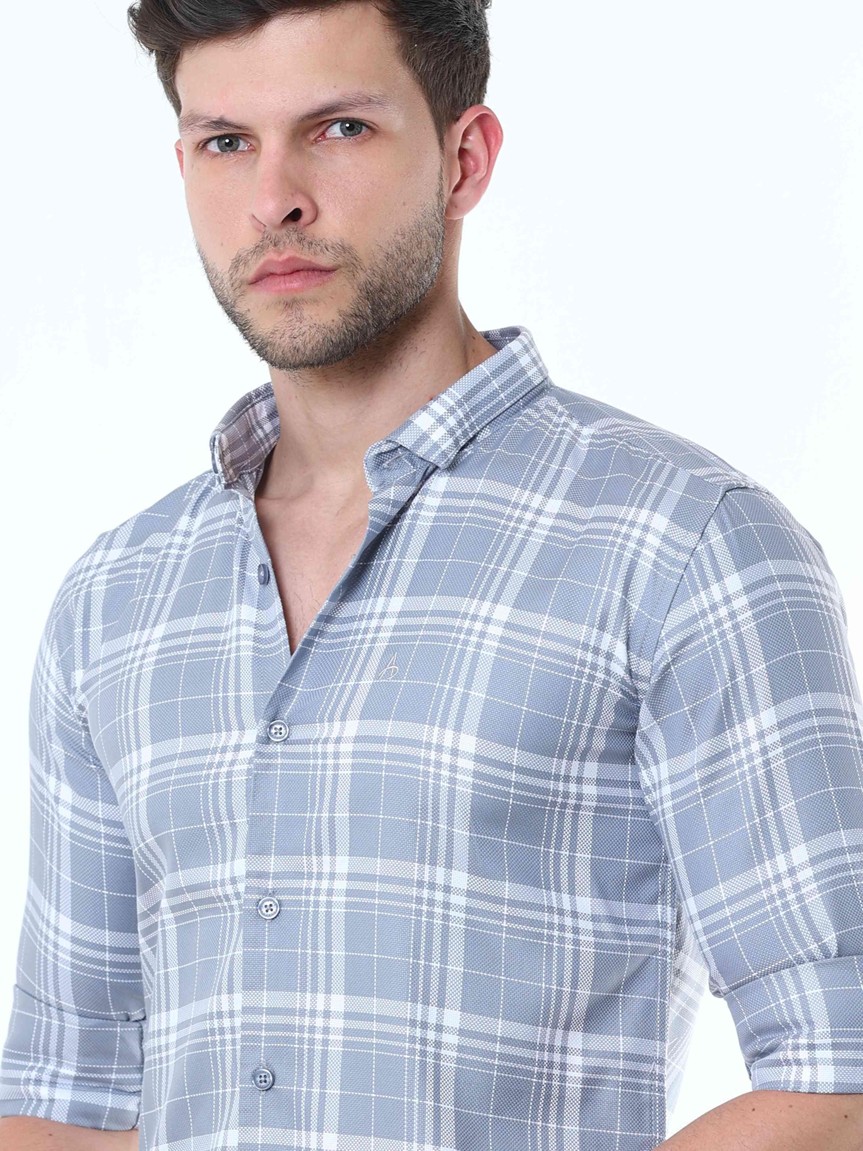 Cool-Grey Supima Check Shirt