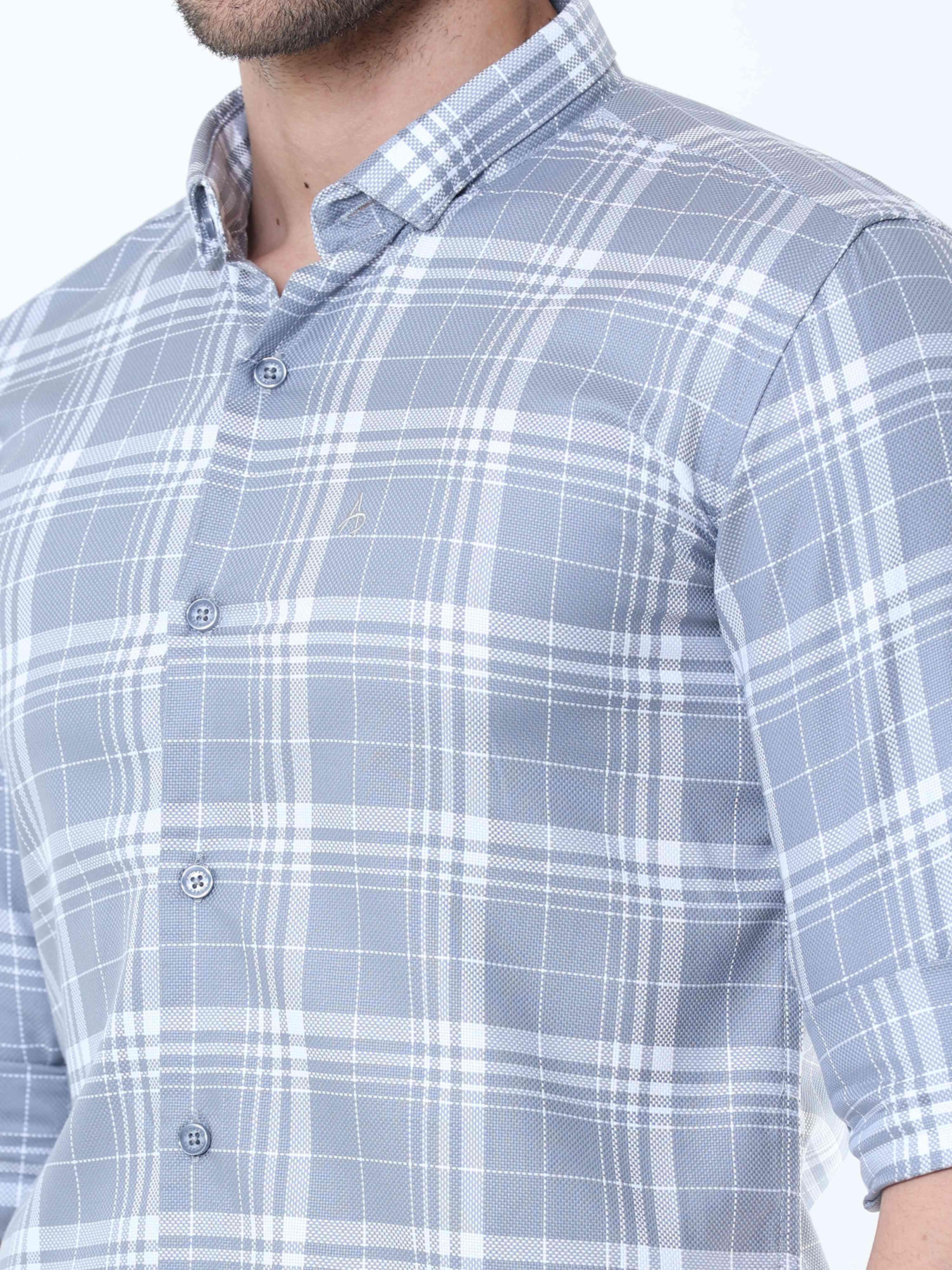 Cool-Grey Supima Check Shirt
