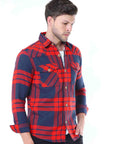 Red Casual Check Shirt