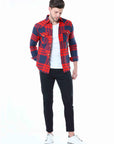 Red Casual Check Shirt