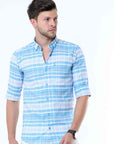 Neon Blue Classy Check Shirt