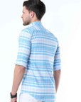 Neon Blue Classy Check Shirt