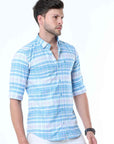 Neon Blue Classy Check Shirt