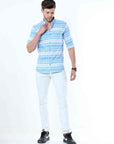 Neon Blue Classy Check Shirt