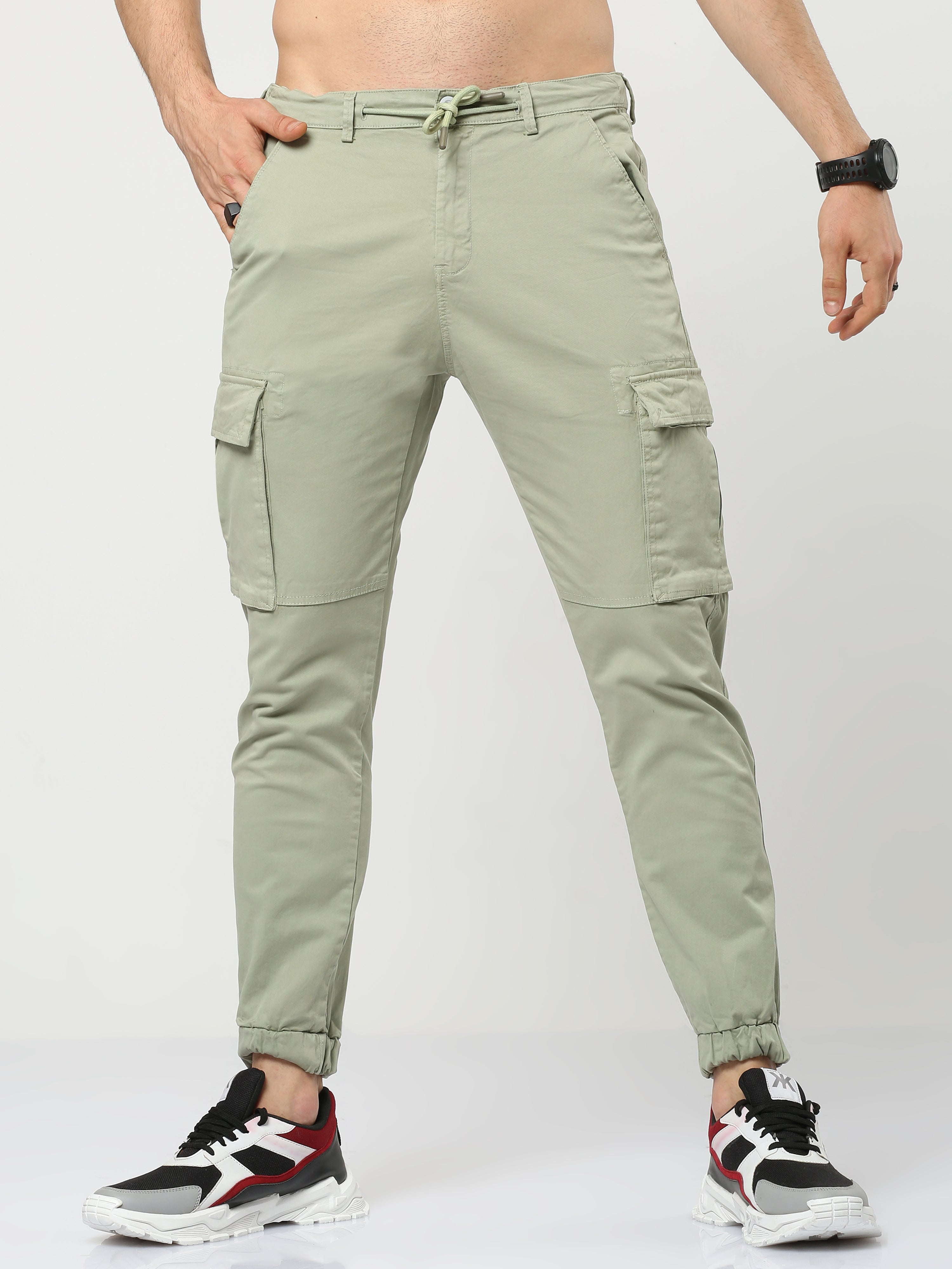 Genre Over Dyed Sage Green Cargos