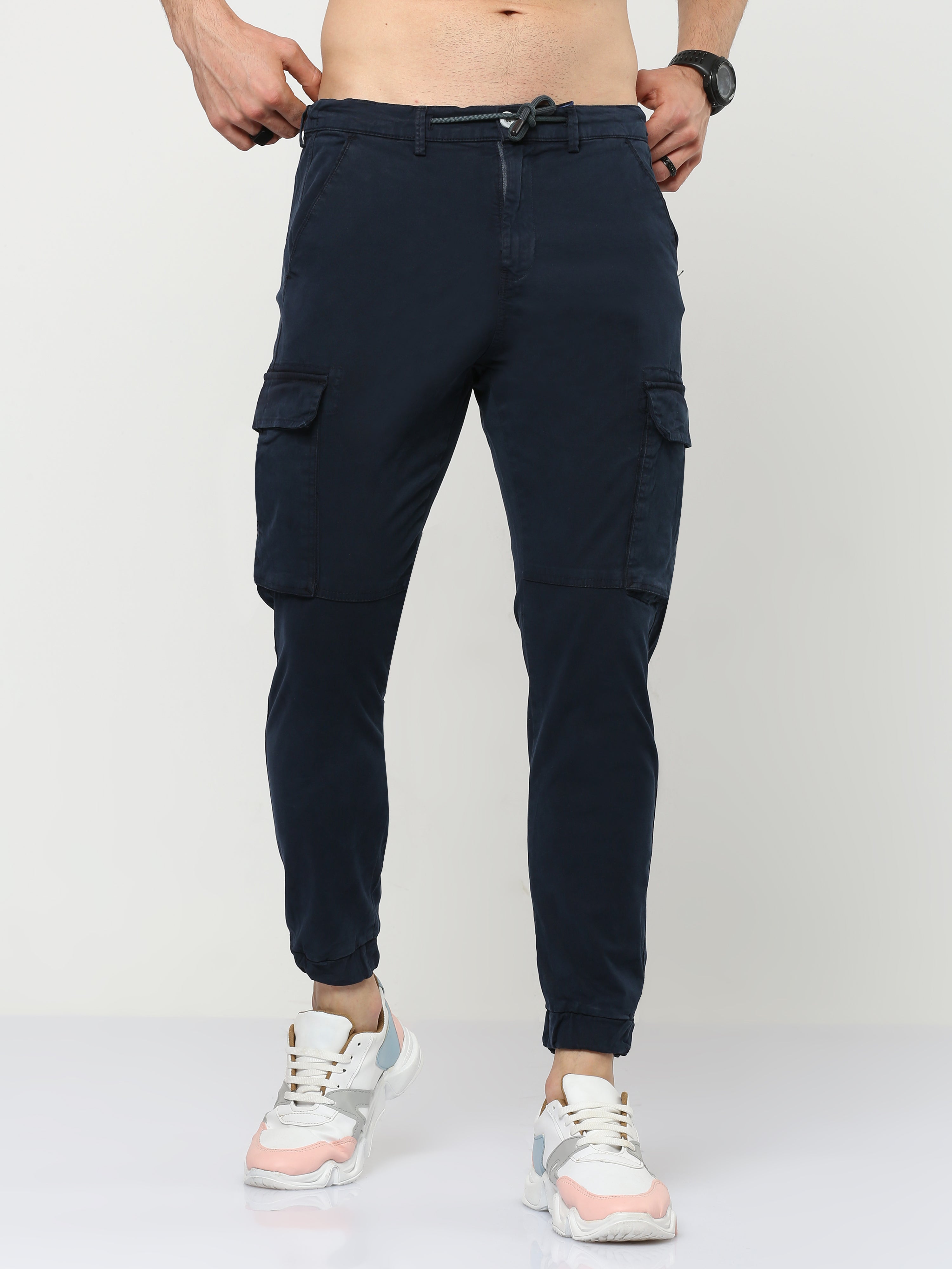 Buy Genre Over Navy Blue Cargo Pants Outfit – Address Apparels