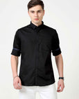 Classic Fit Alice Black Solid Shirt