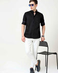 Classic Fit Alice Black Solid Shirt