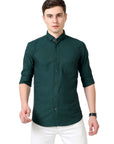 Slim Fit Bottle Green Shirt