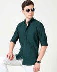 Slim Fit Bottle Green Shirt