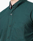 Slim Fit Bottle Green Shirt