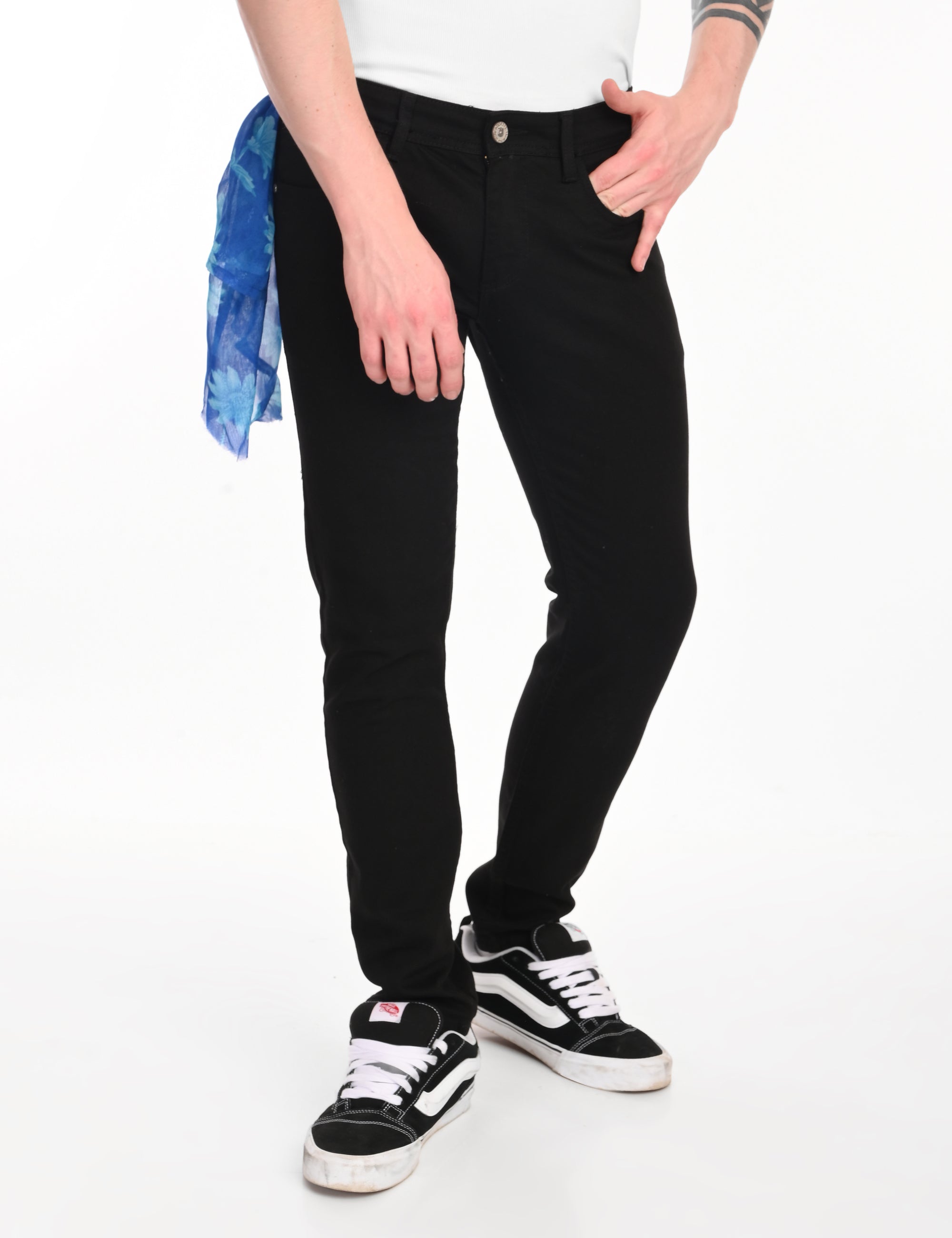Slim Fit Black Denim Pants