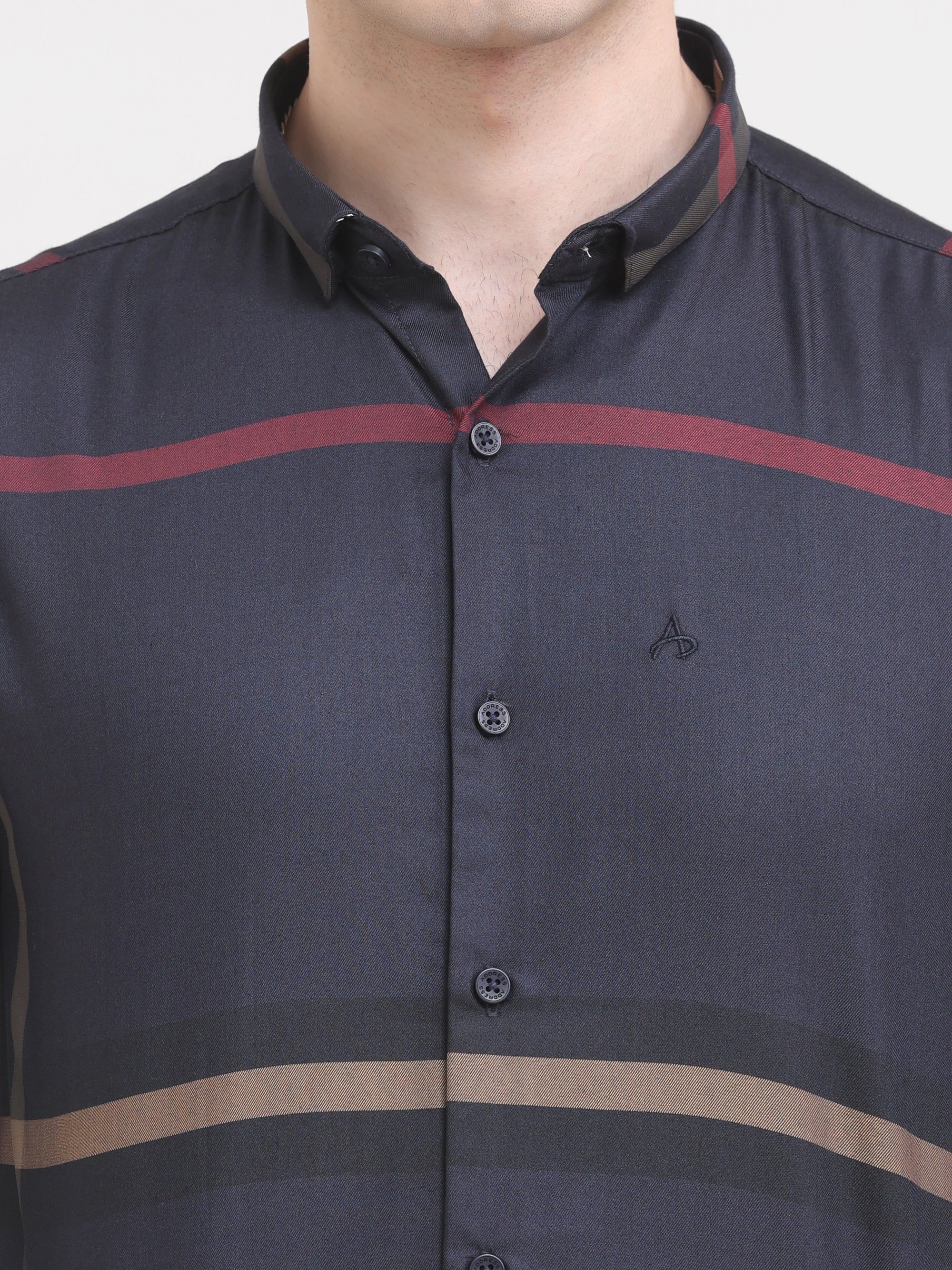 navy slim fit shirt