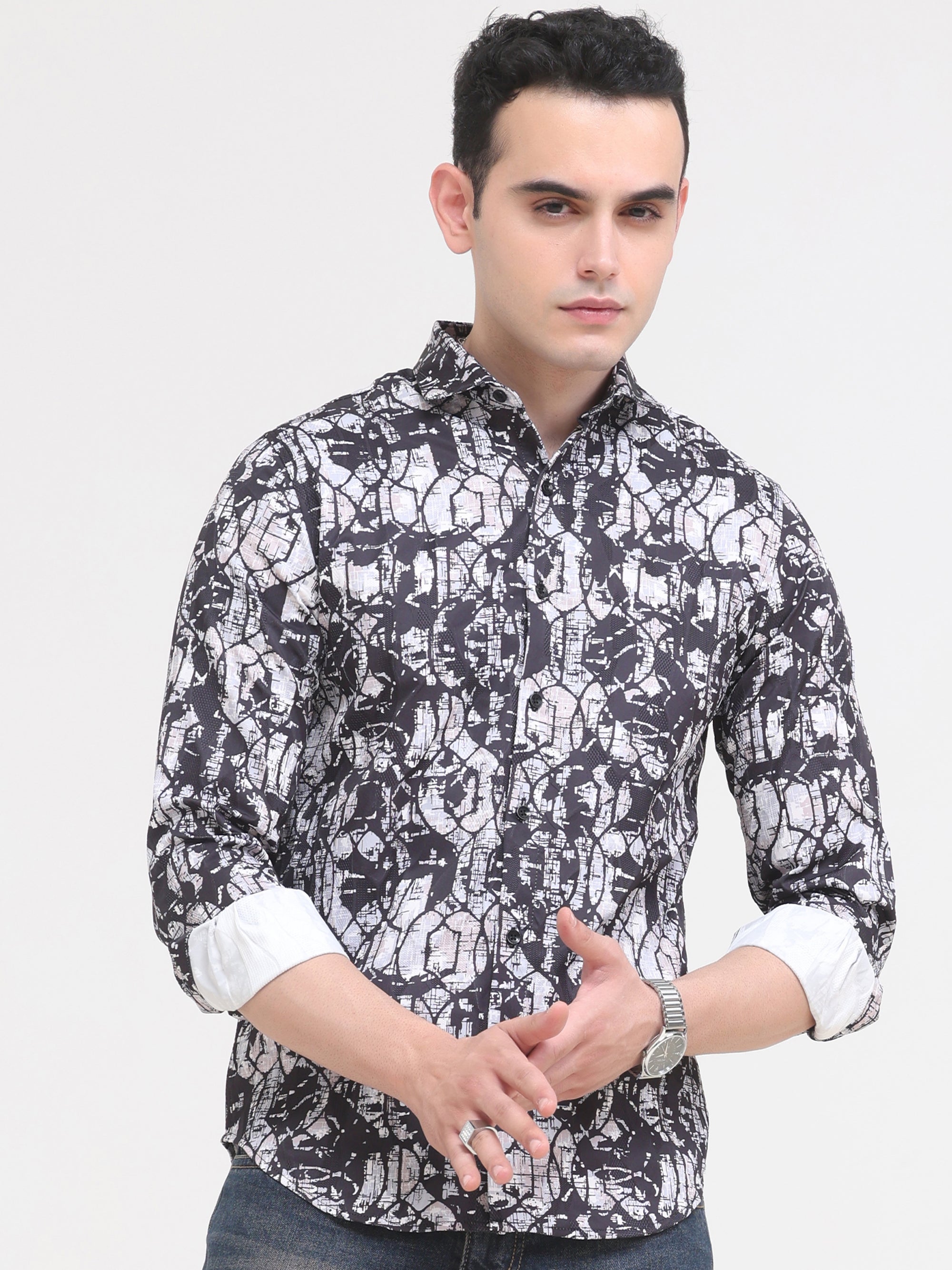 Black Tapered Fit Shirt