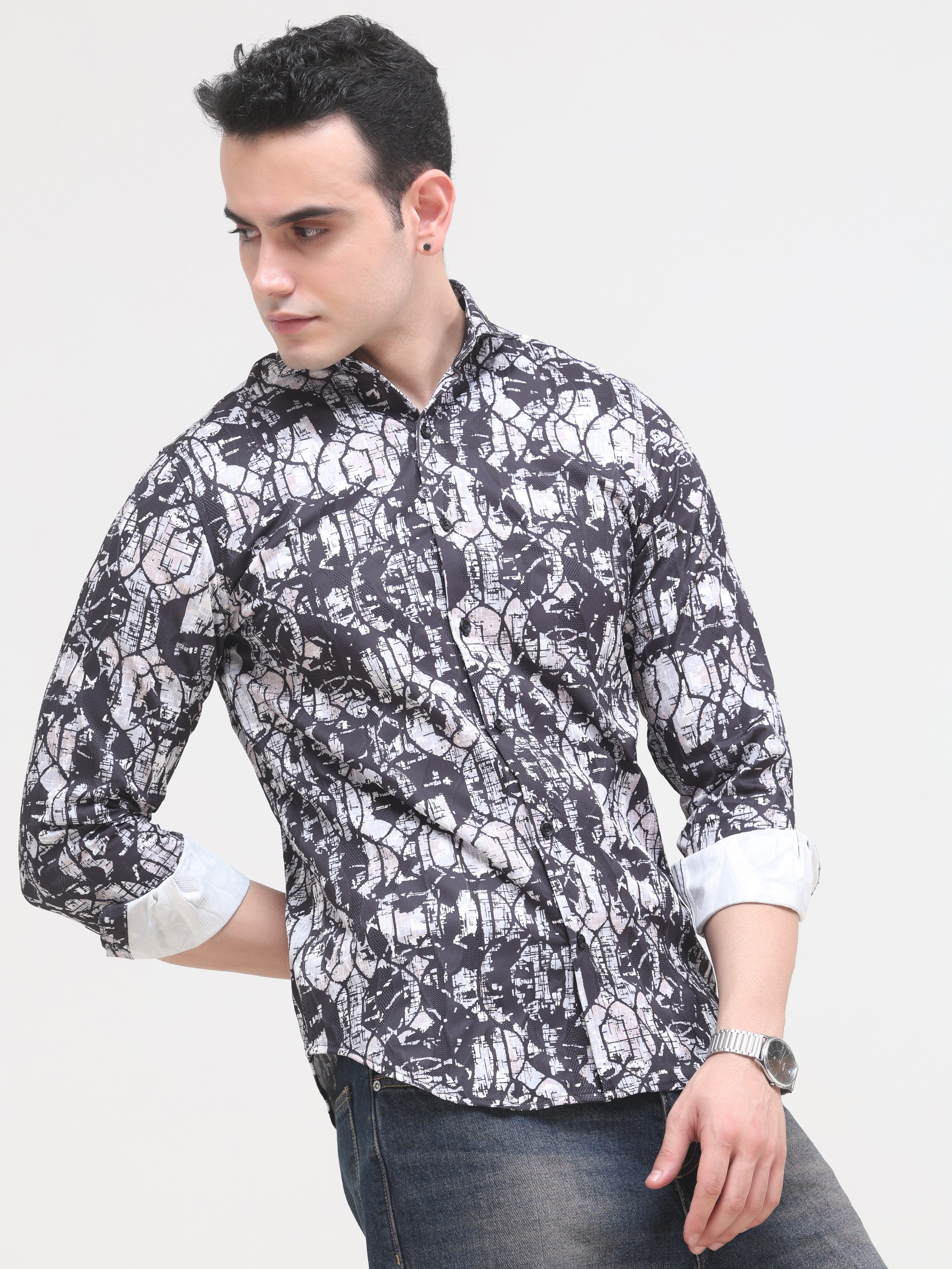 Black Tapered Fit Shirt