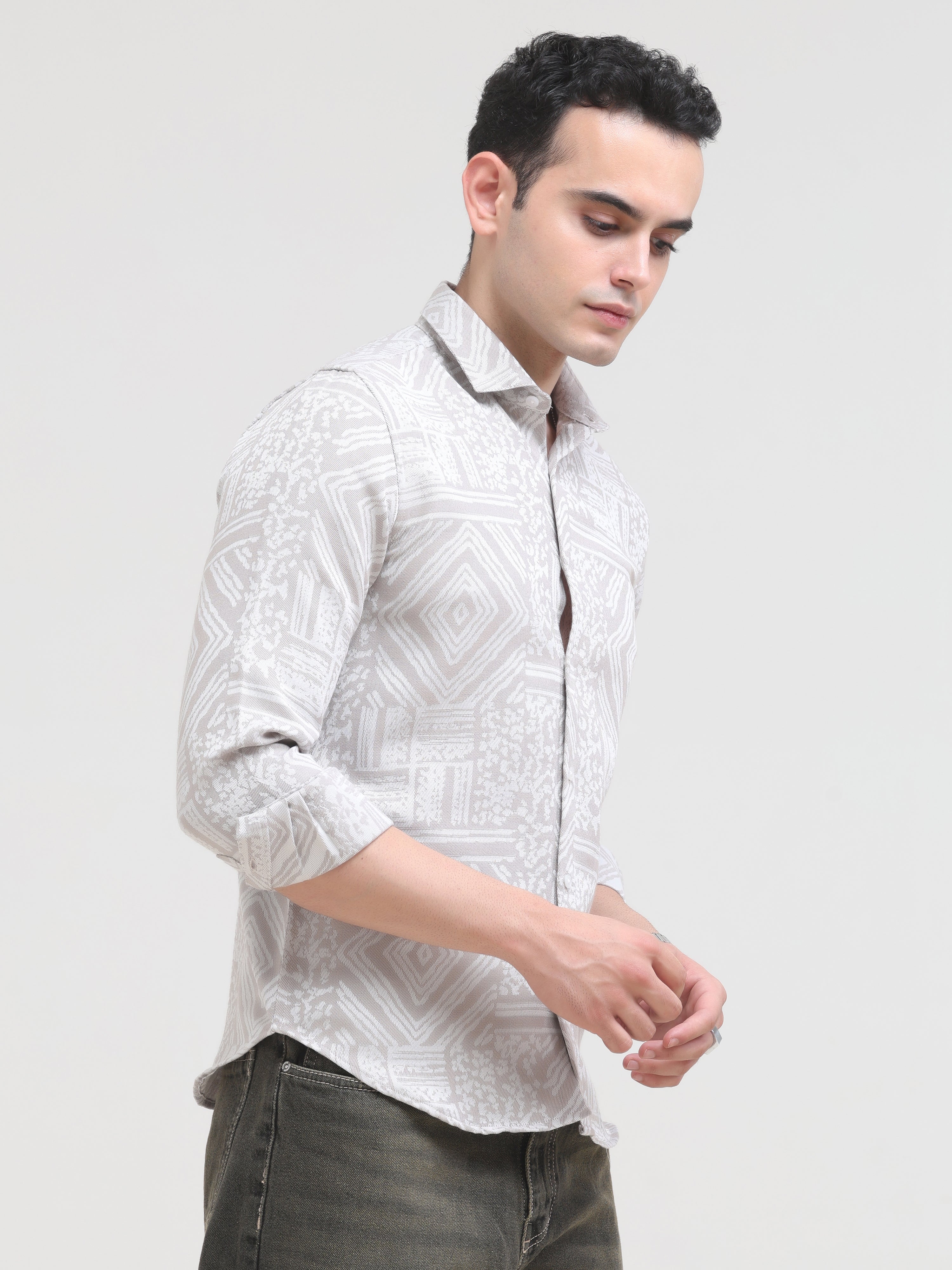 Grey Tapered Fit Shirt