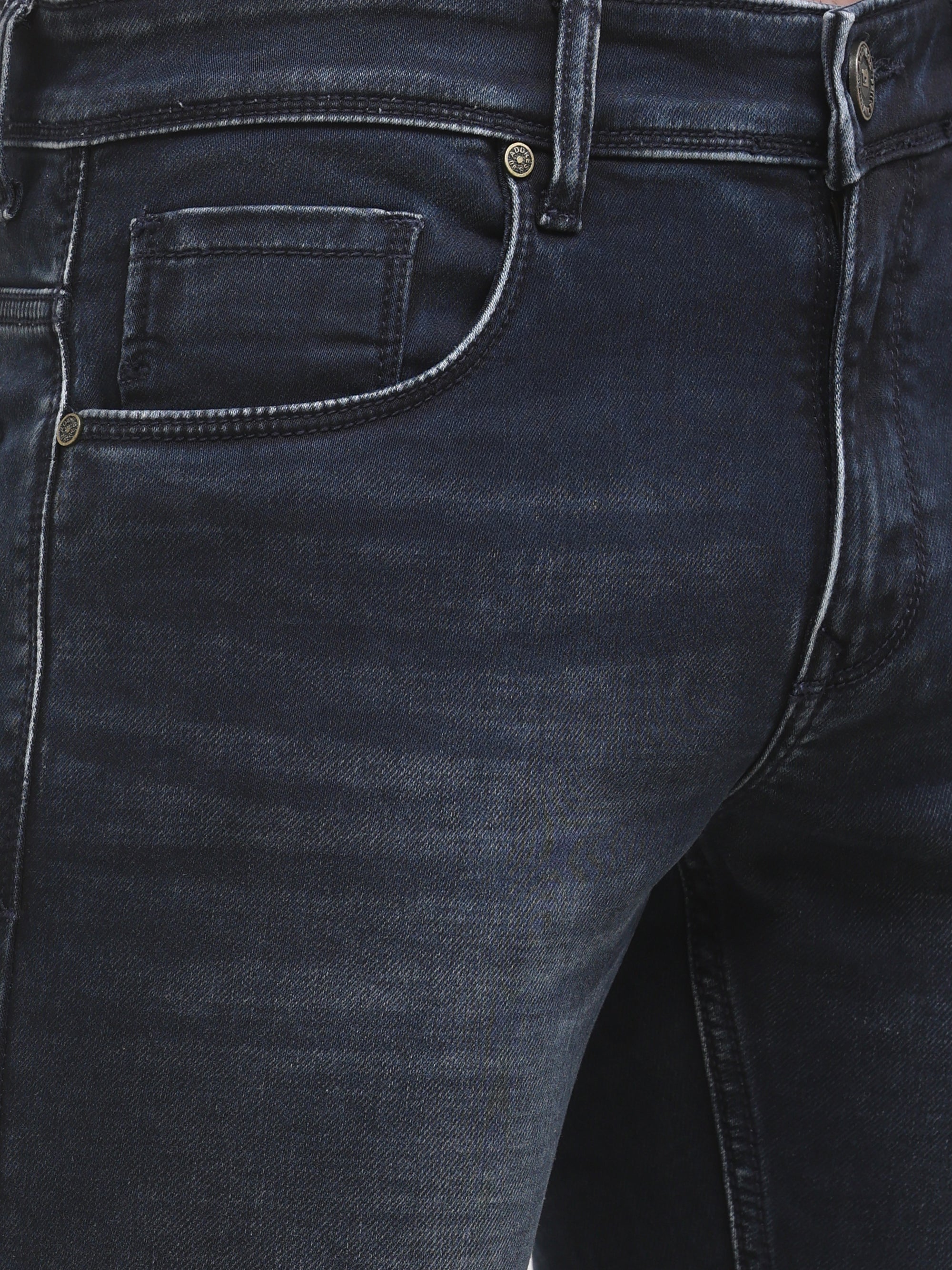 Dark Blue Black Slim Fit Denim
