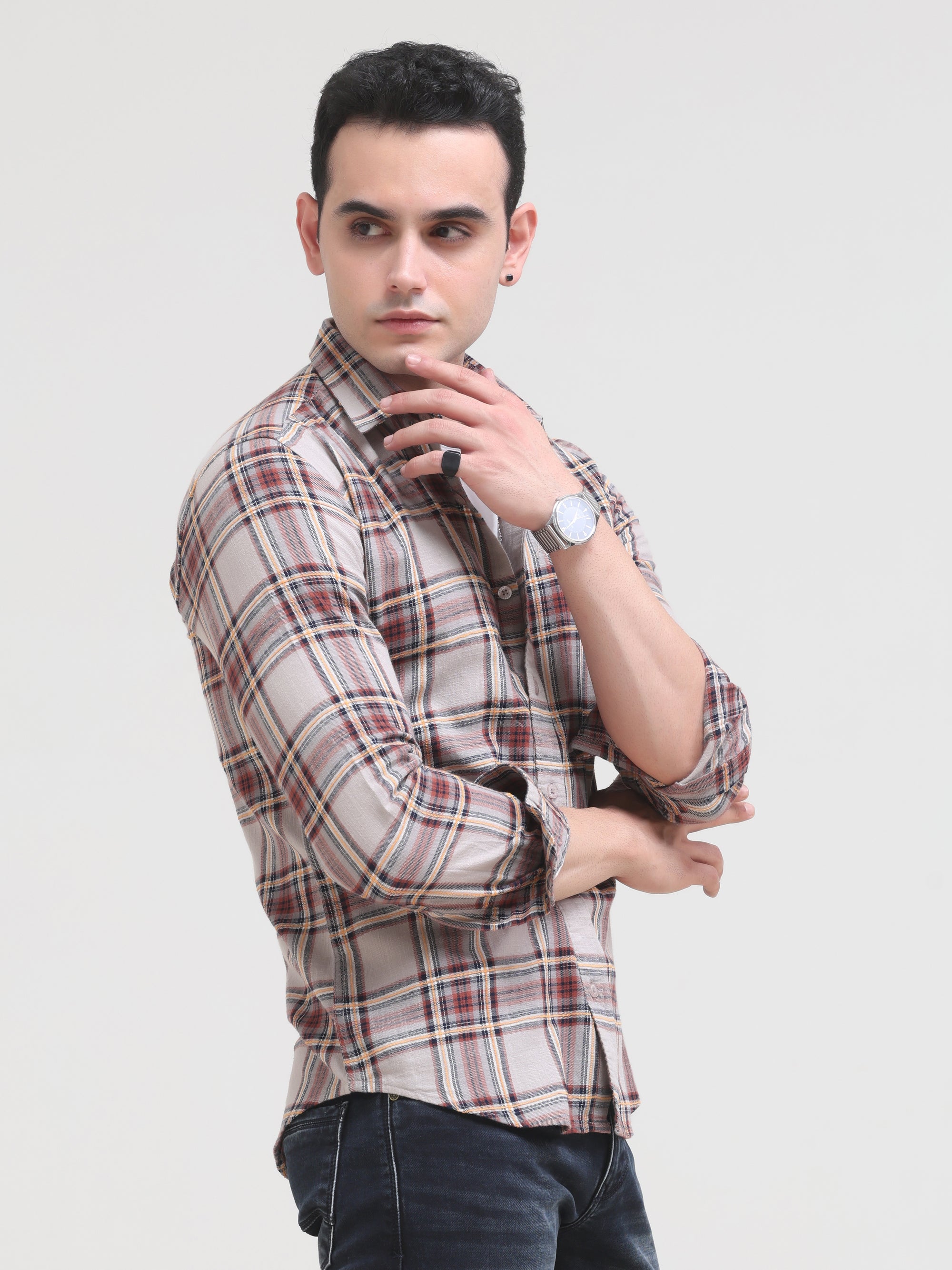 Trout Grey Slim Fit Shirt