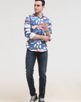 Aegen Blue Tapered Fit Shirt