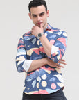 Aegen Blue Tapered Fit Shirt
