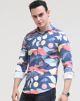 Aegen Blue Tapered Fit Shirt