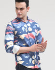 Aegen Blue Tapered Fit Shirt
