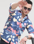 Aegen Blue Tapered Fit Shirt