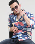 Aegen Blue Tapered Fit Shirt