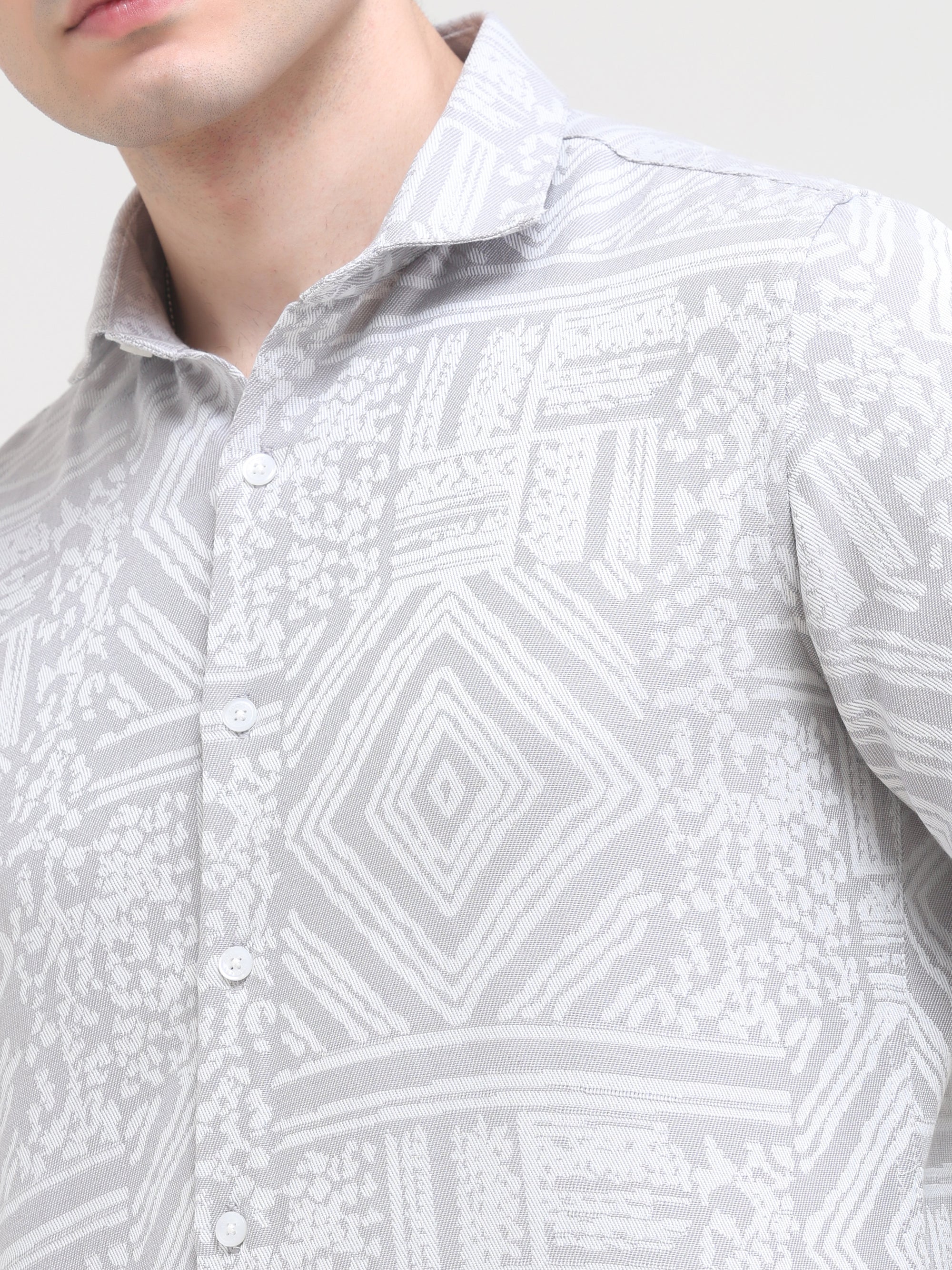 Beige Tapered Fit Shirt