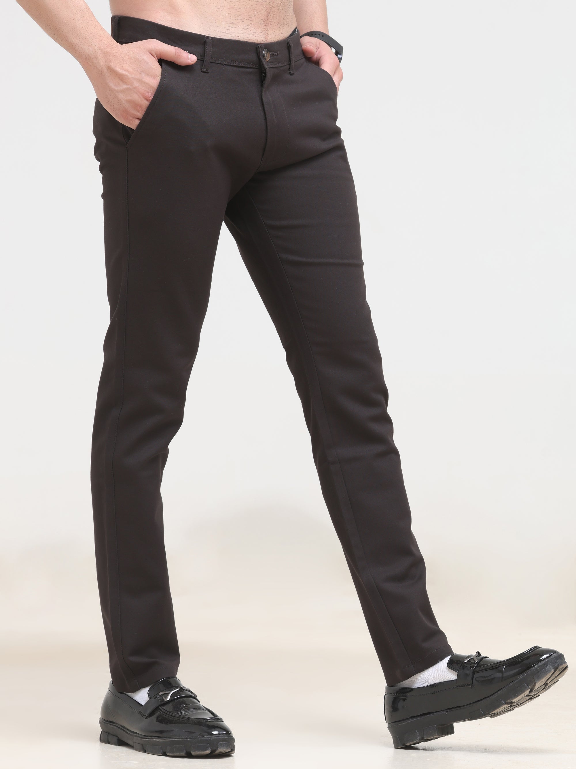 Ankle Fit Cotton Trousers