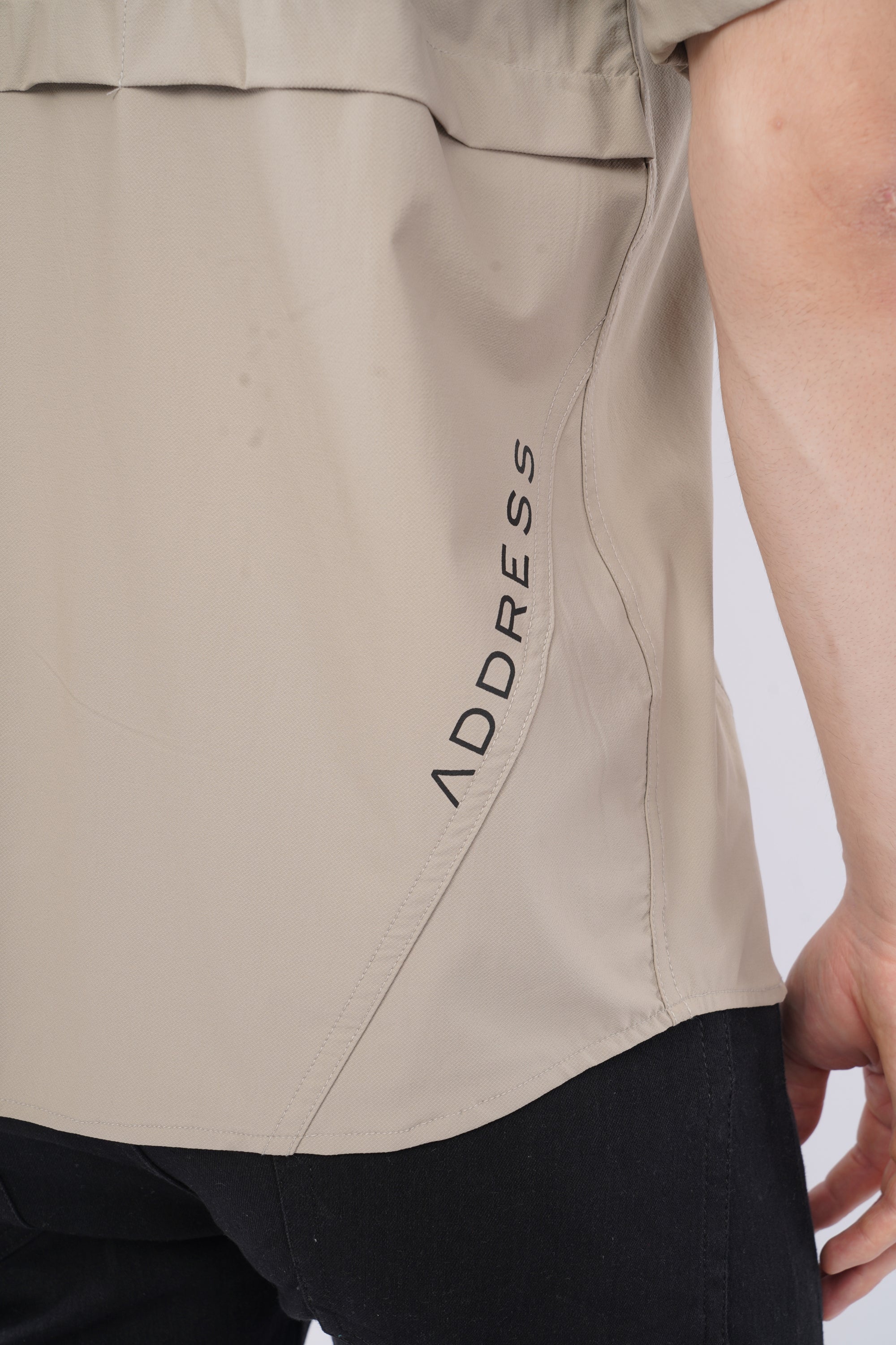 Half Sleeve Regular Fit Double Flap Beige Shirt