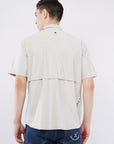 Half Sleeve Regular Fit Double Flap Shirt in Gray