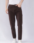 Comfort Fit Chocolate Brown Denim Pants
