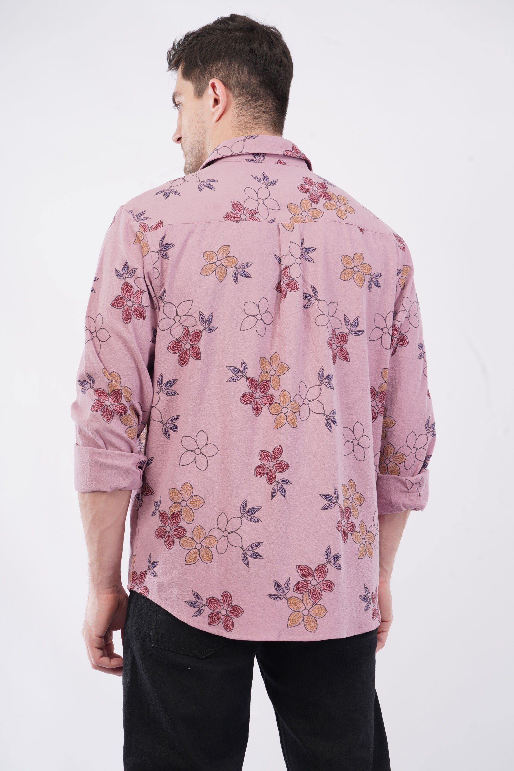 Pink Relaxed Fit Printed Shirt