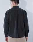 Cotton Linen Essential Fit Black Check Shirt