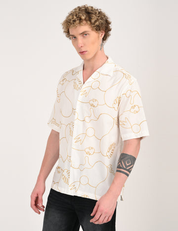 metallic gold dress shirt Overhanging Metallic Gold Embroidered White Half Sleeve Shirt – Address  Apparels