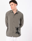 Pastel Green Relaxed Fit Floral Print Shirt