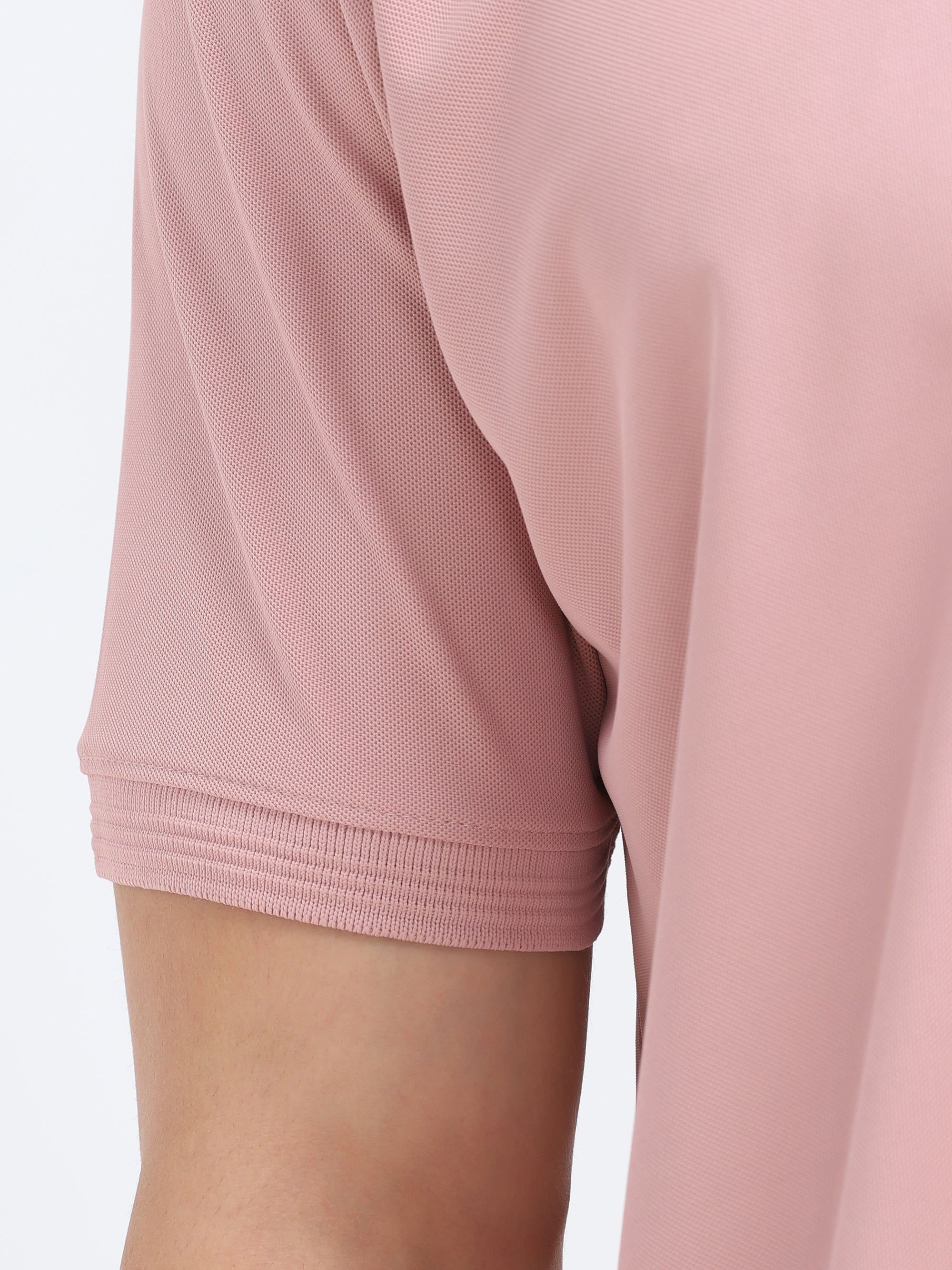 Pink  Solid Polo Tshirt