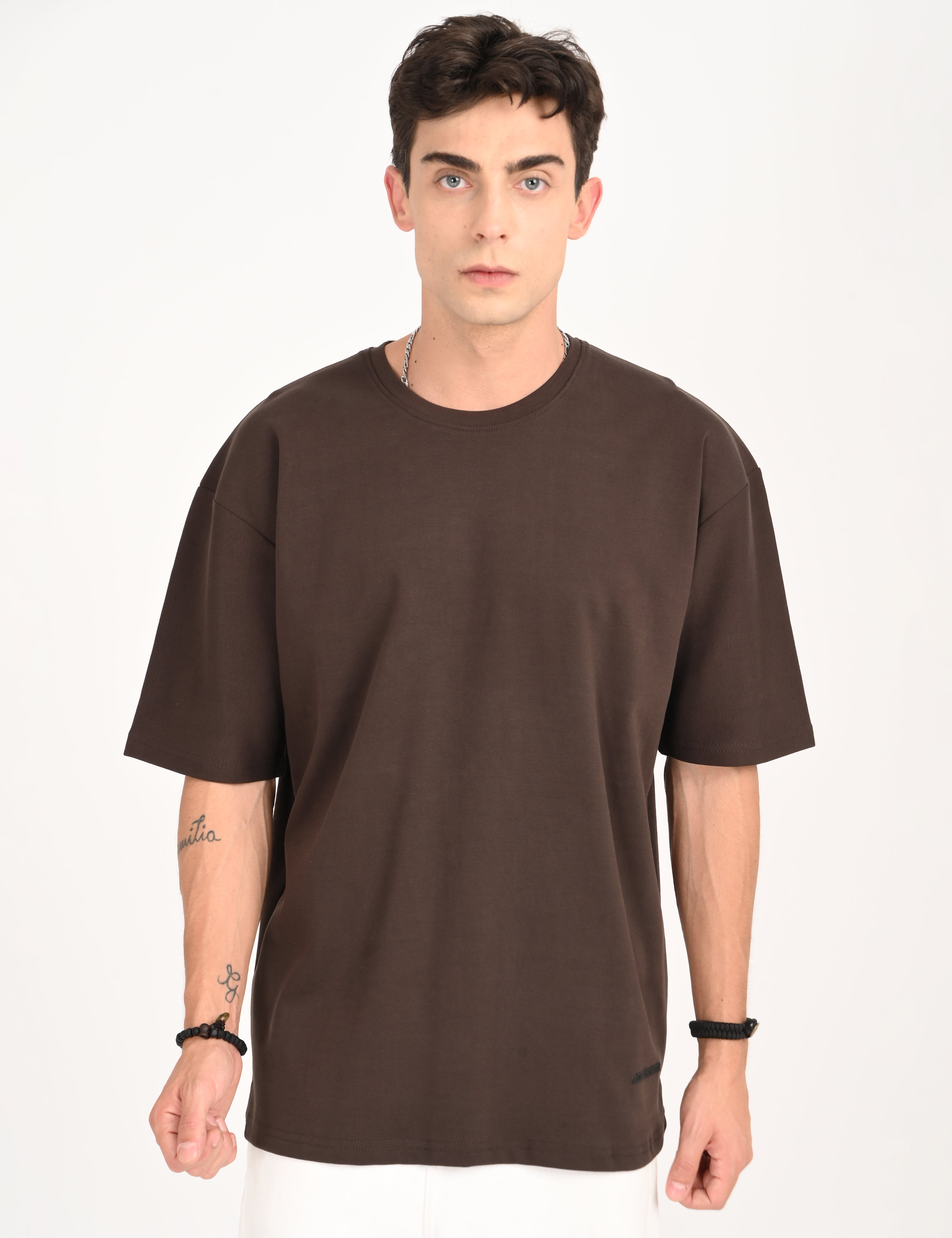 ローヘンlohen HALF SLEEVE T—SHIRT ブラウン Drop Shoulder Half Sleeve Brown T Shirt – Address Apparels