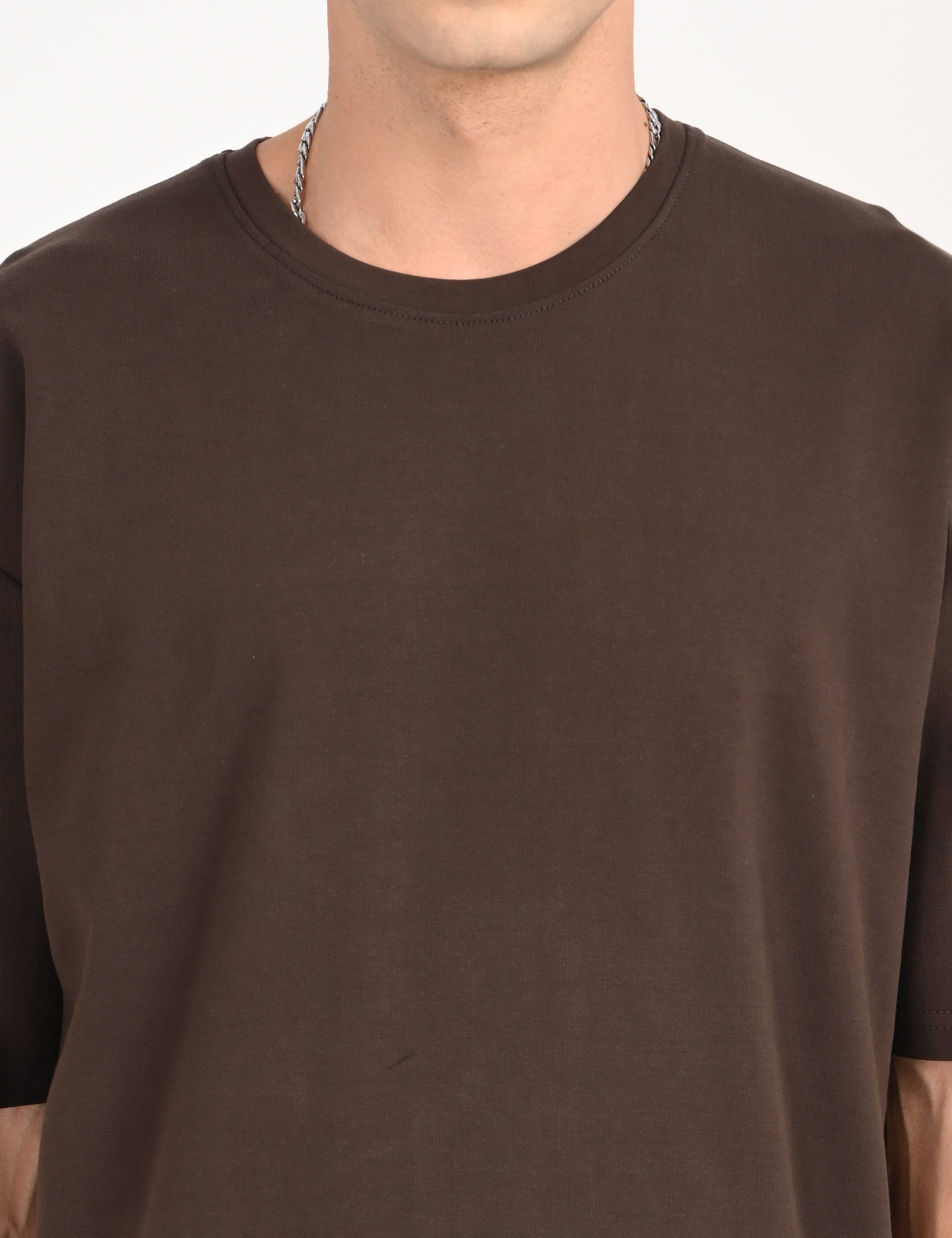 Drop Shoulder Half Sleeve Brown T Shirt – Address Apparels
