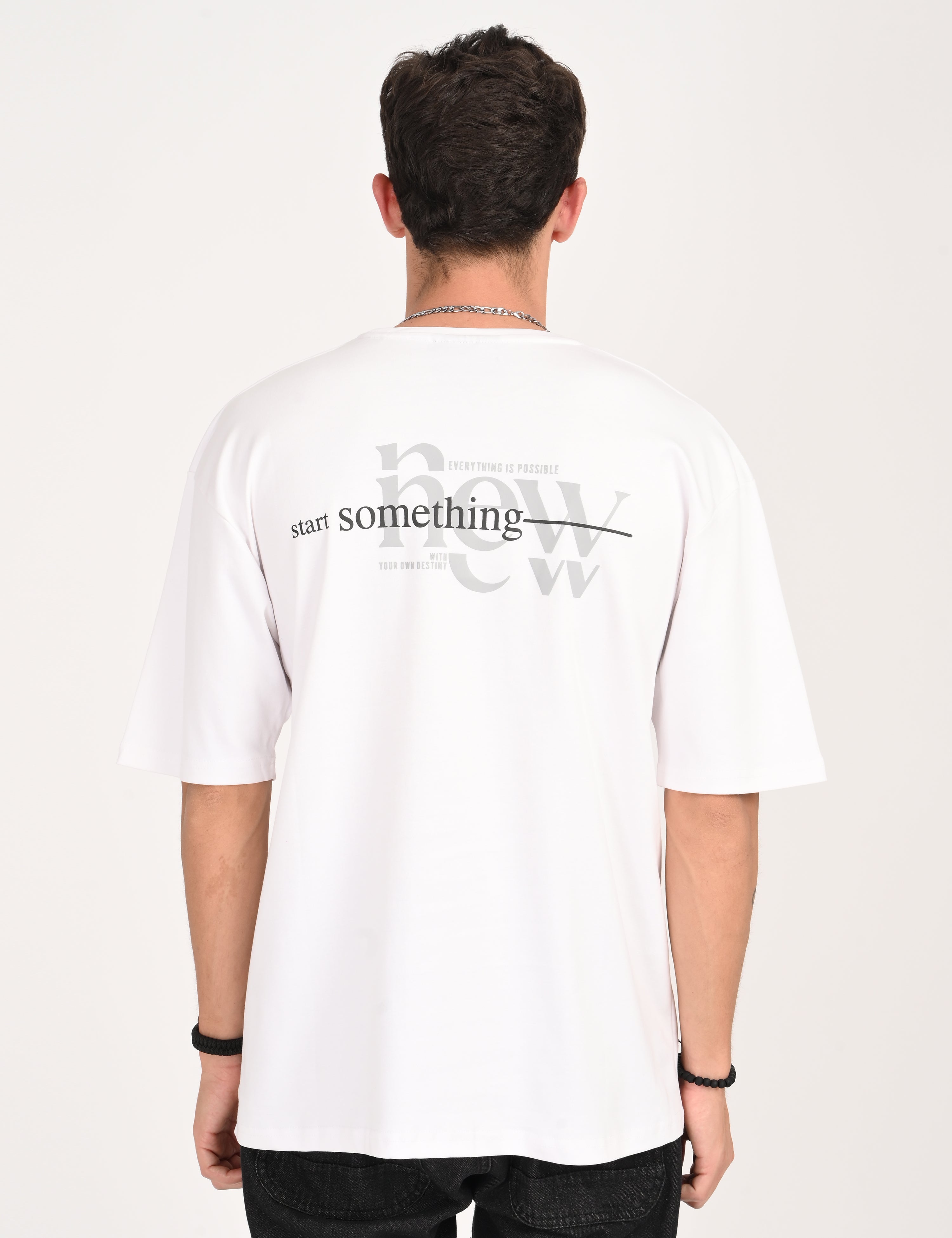 Drop Shoulder Half Sleeve White T-Shirt – Address Apparels