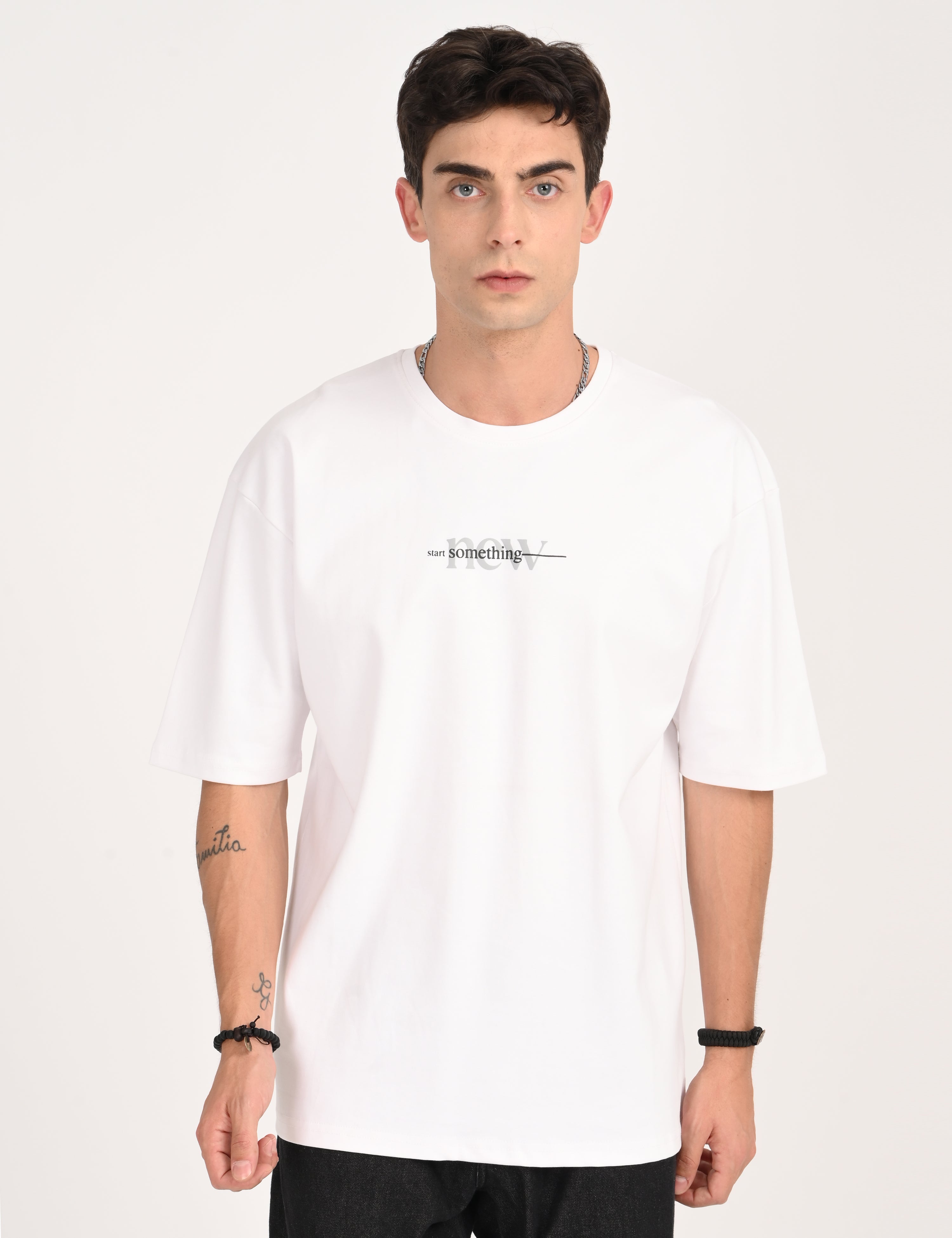 Drop Shoulder Half Sleeve White T-Shirt – Address Apparels