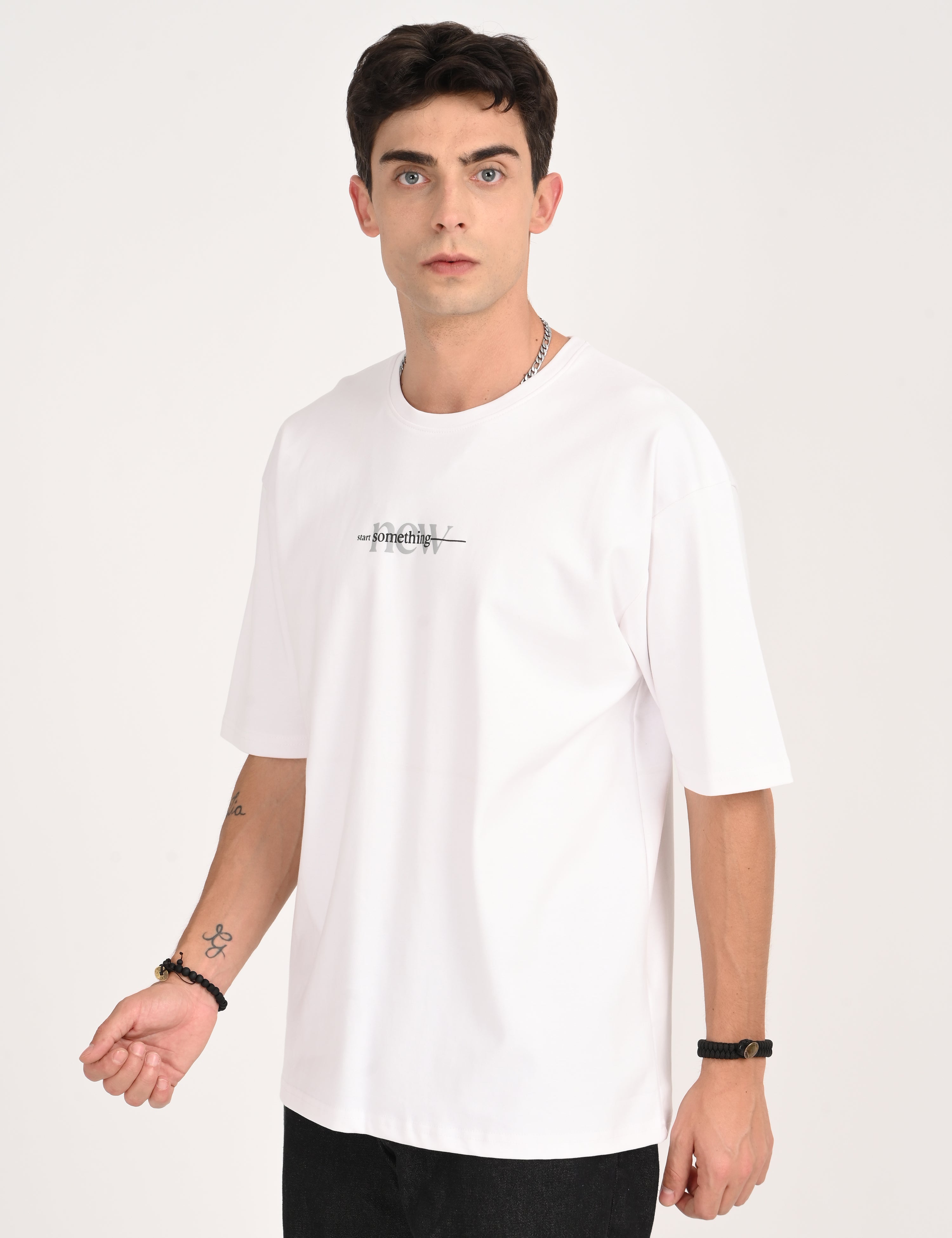 Drop Shoulder Half Sleeve White T-Shirt – Address Apparels