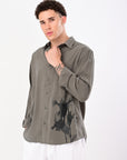 Pastel Green Relaxed Fit Floral Print Shirt