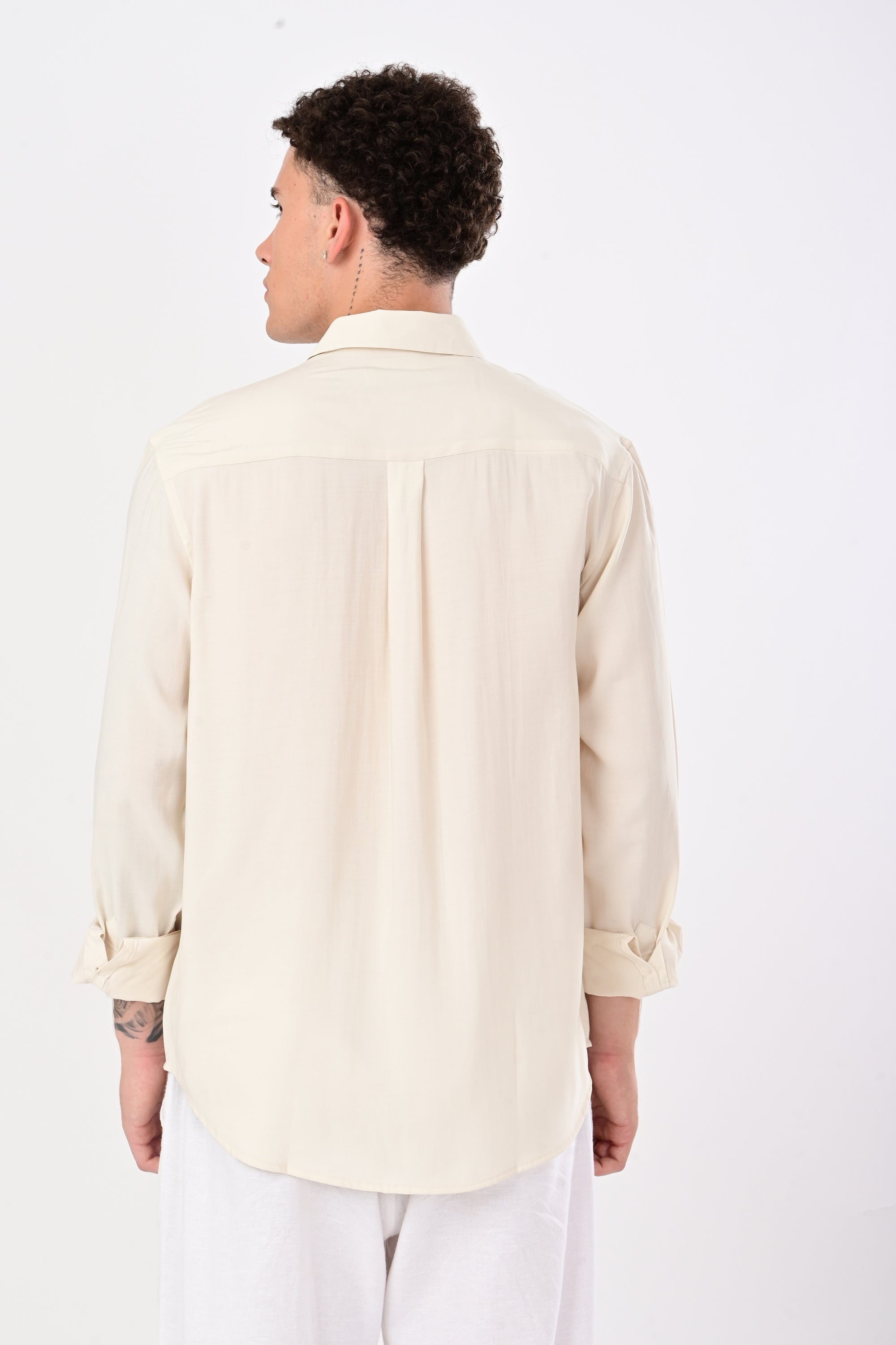 Ivory Floral Print Relaxed Fit Shirt