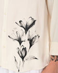 Ivory Floral Print Relaxed Fit Shirt