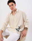 Ivory Floral Print Relaxed Fit Shirt