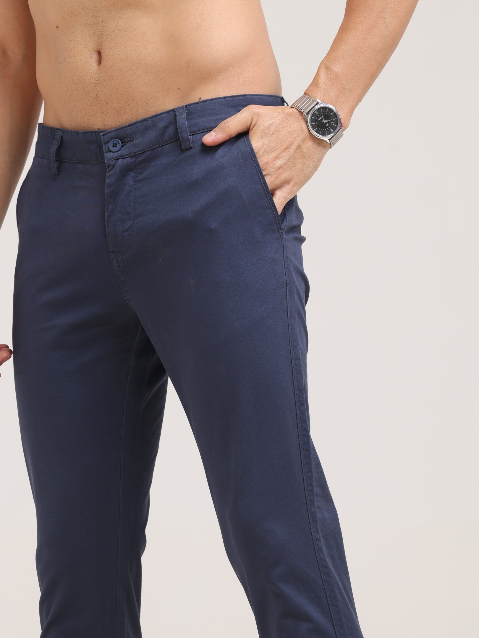 Indigo Dye Ankle Fit Cotton Pant