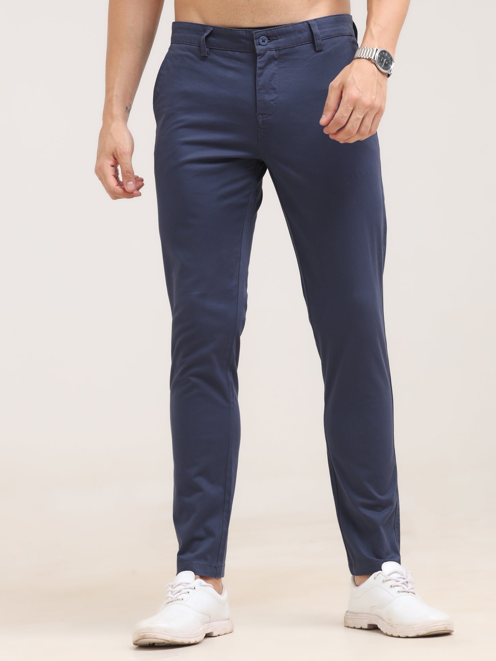 Indigo Dye Ankle Fit Cotton Pant