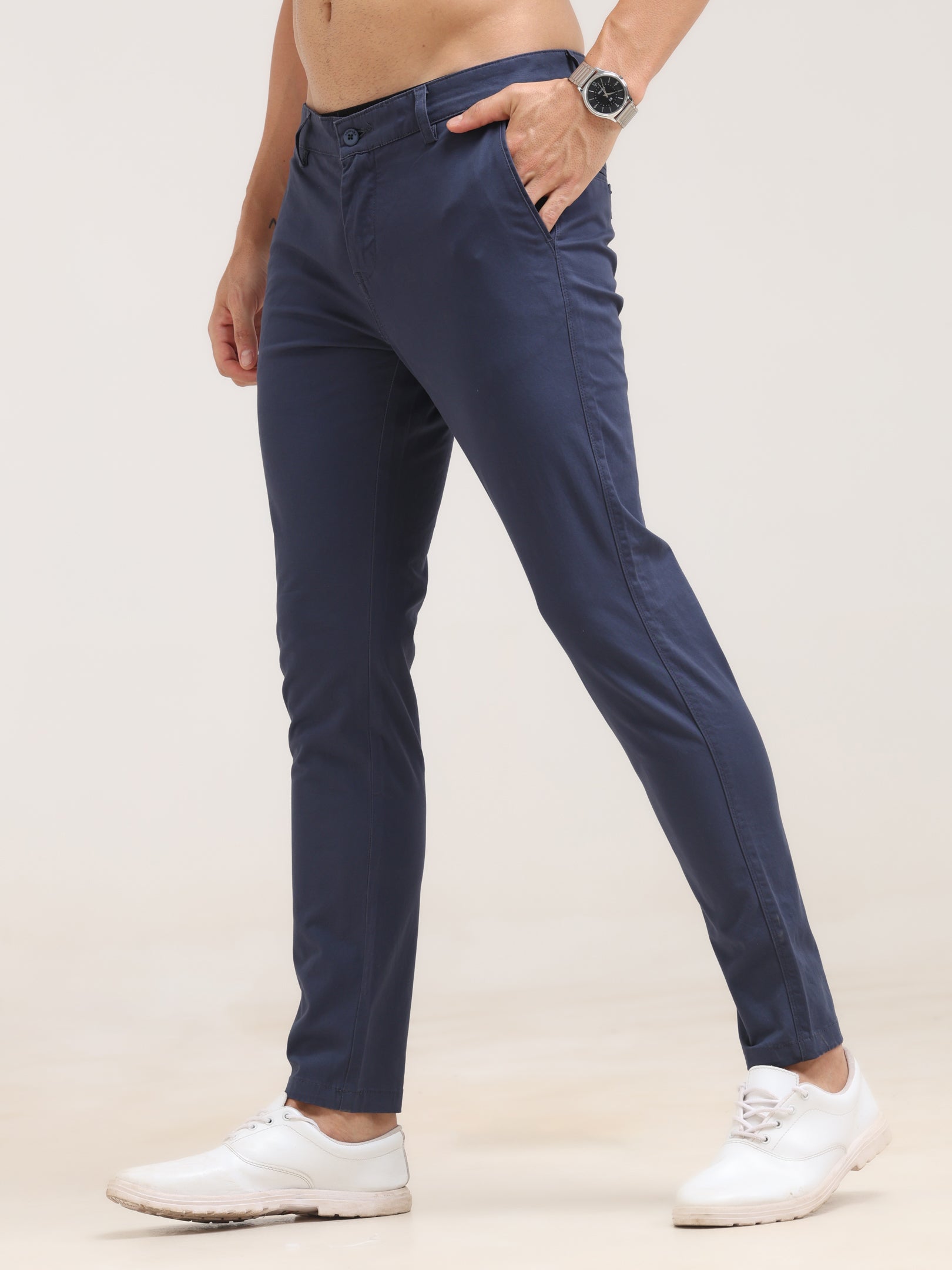 Indigo Dye Ankle Fit Cotton Pant